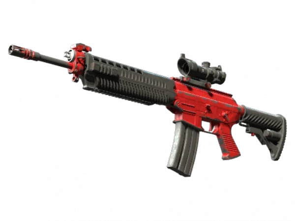 SG 553 | Candy Apple (Battle-Scarred)